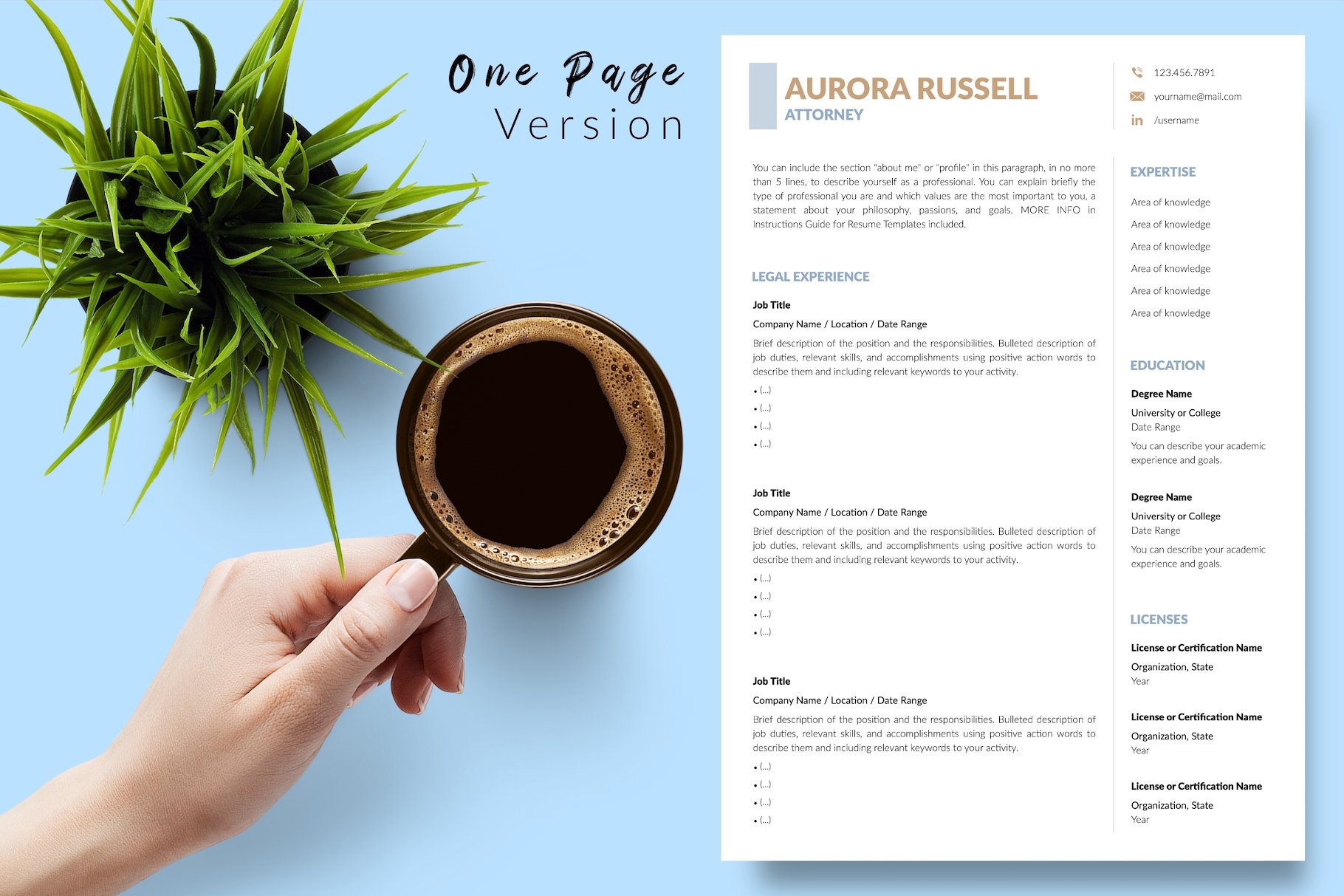 Lawyer CV Design / Resume - Aurora preview image.