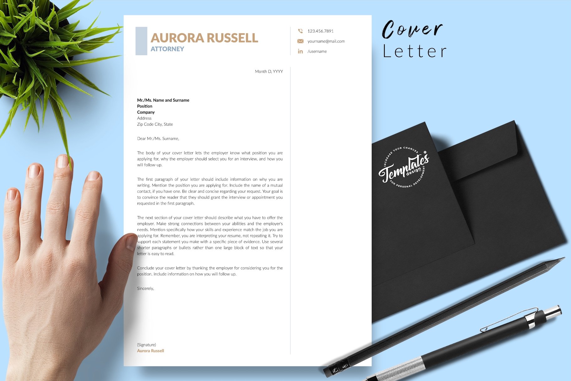 resume cv template aurora russell for creative market 05 cover letter 787