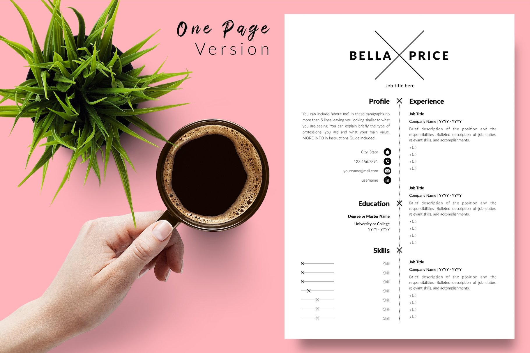Simple CV Template / Resume - Bella preview image.