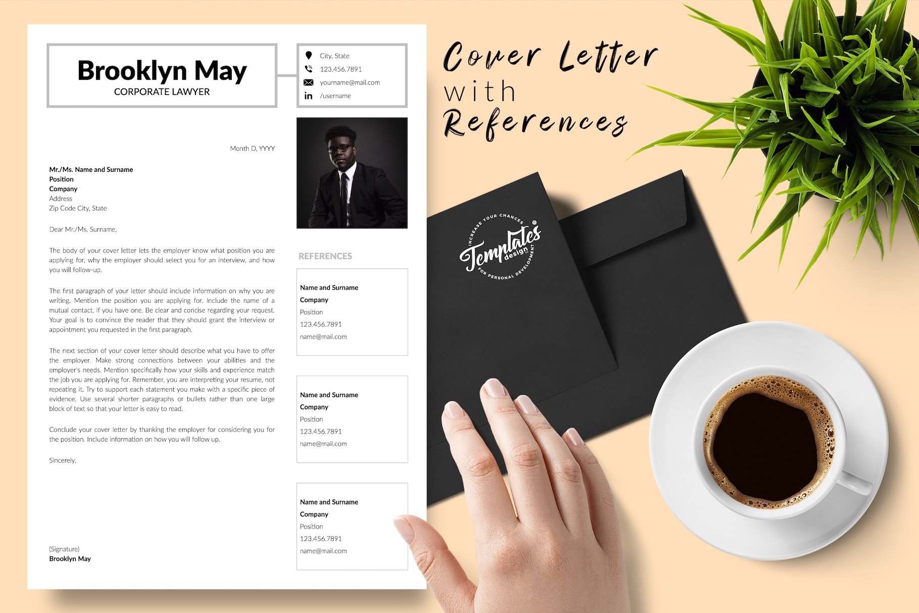 resume cv template brooklyn may for creative market 07 cover letter with references 337