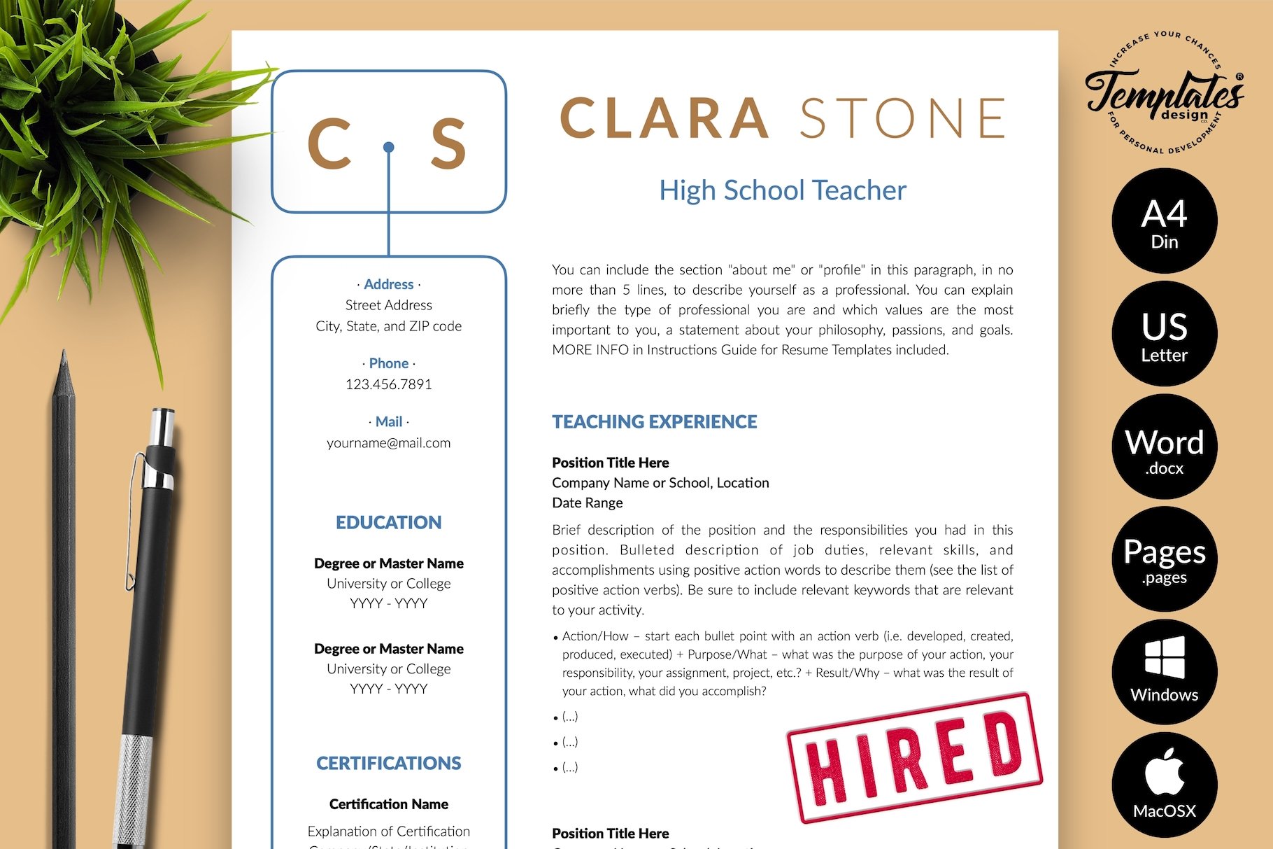 Teacher Resume Bundle / CV  - Clara cover image.