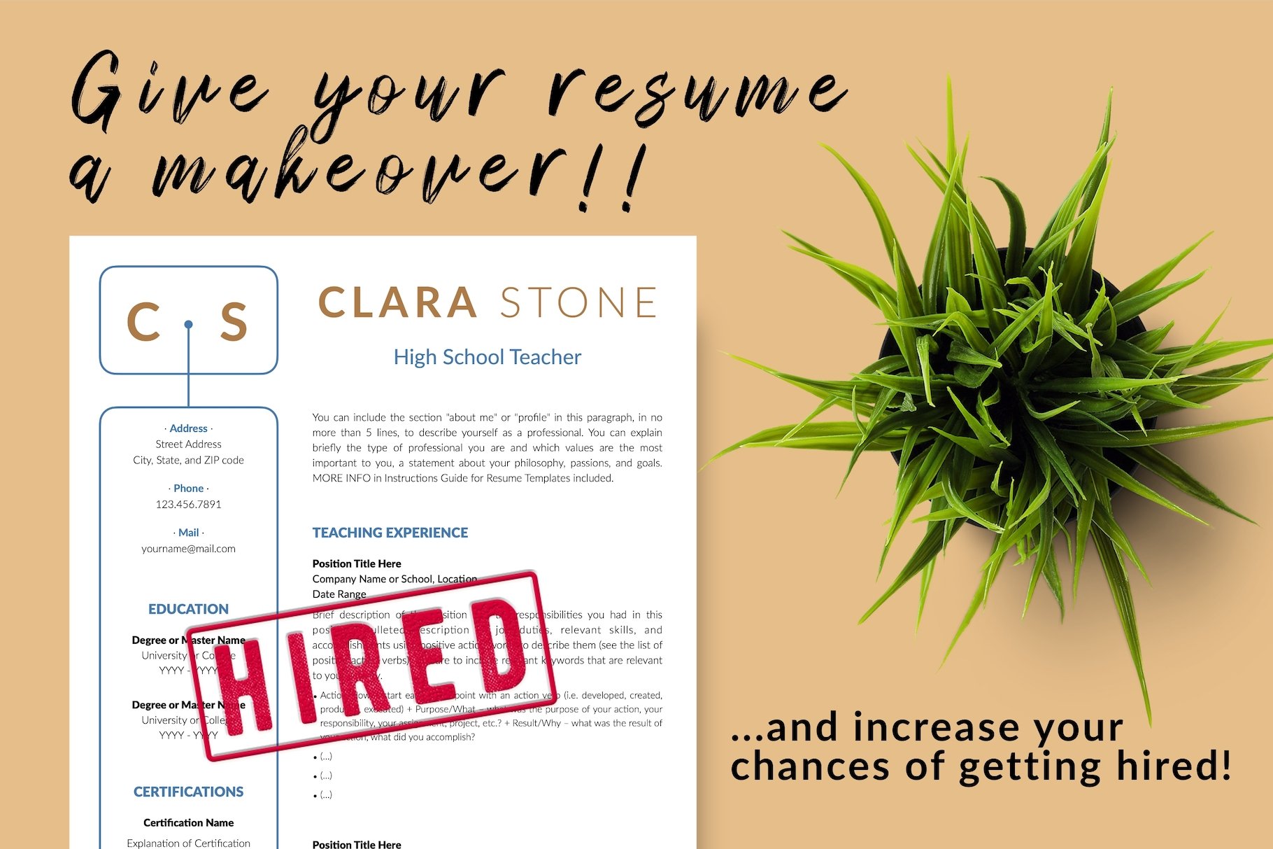 resume cv template clara stone for creative market 16 give your resume a makeover 163