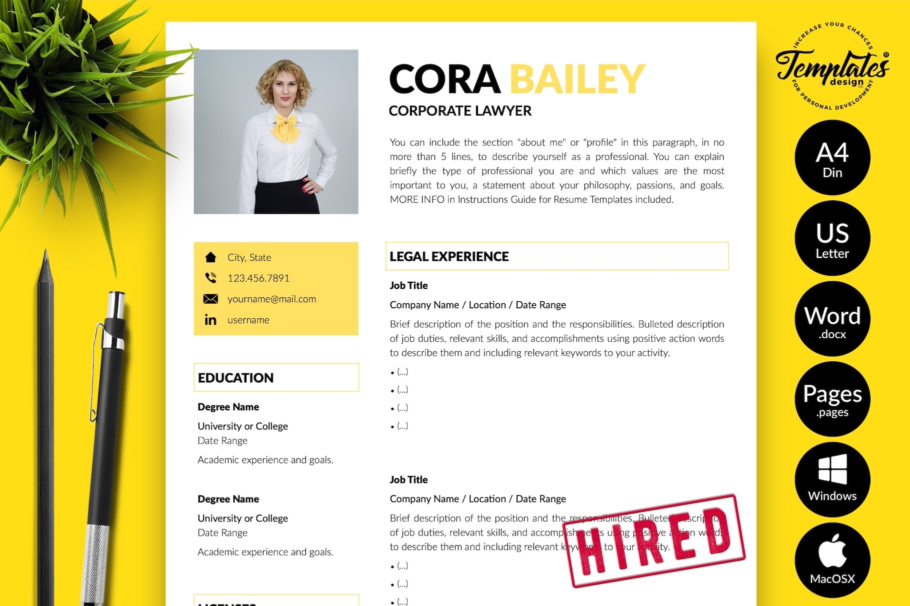 Lawyer CV Template / Resume - Cora cover image.