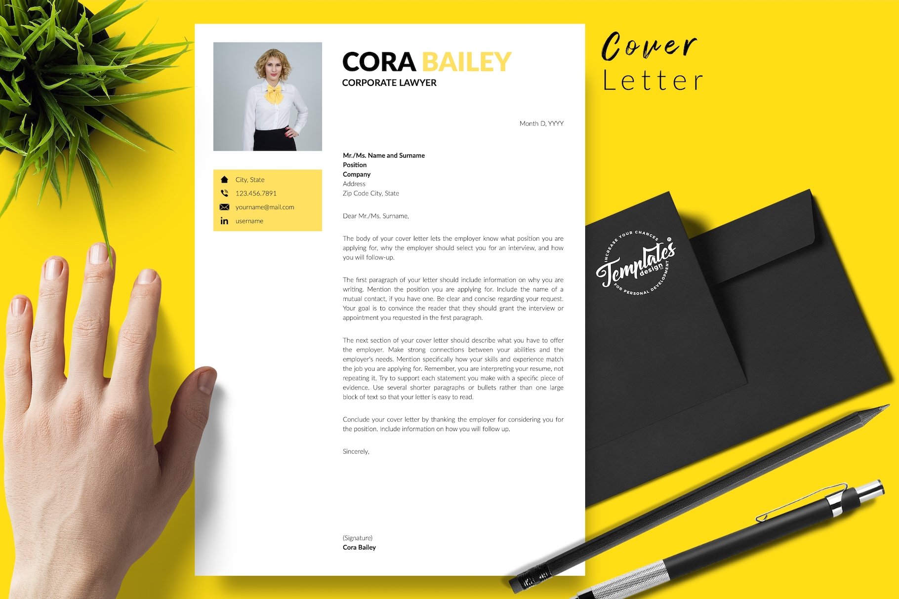 resume cv template cora bailey for creative market 05 cover letter 502