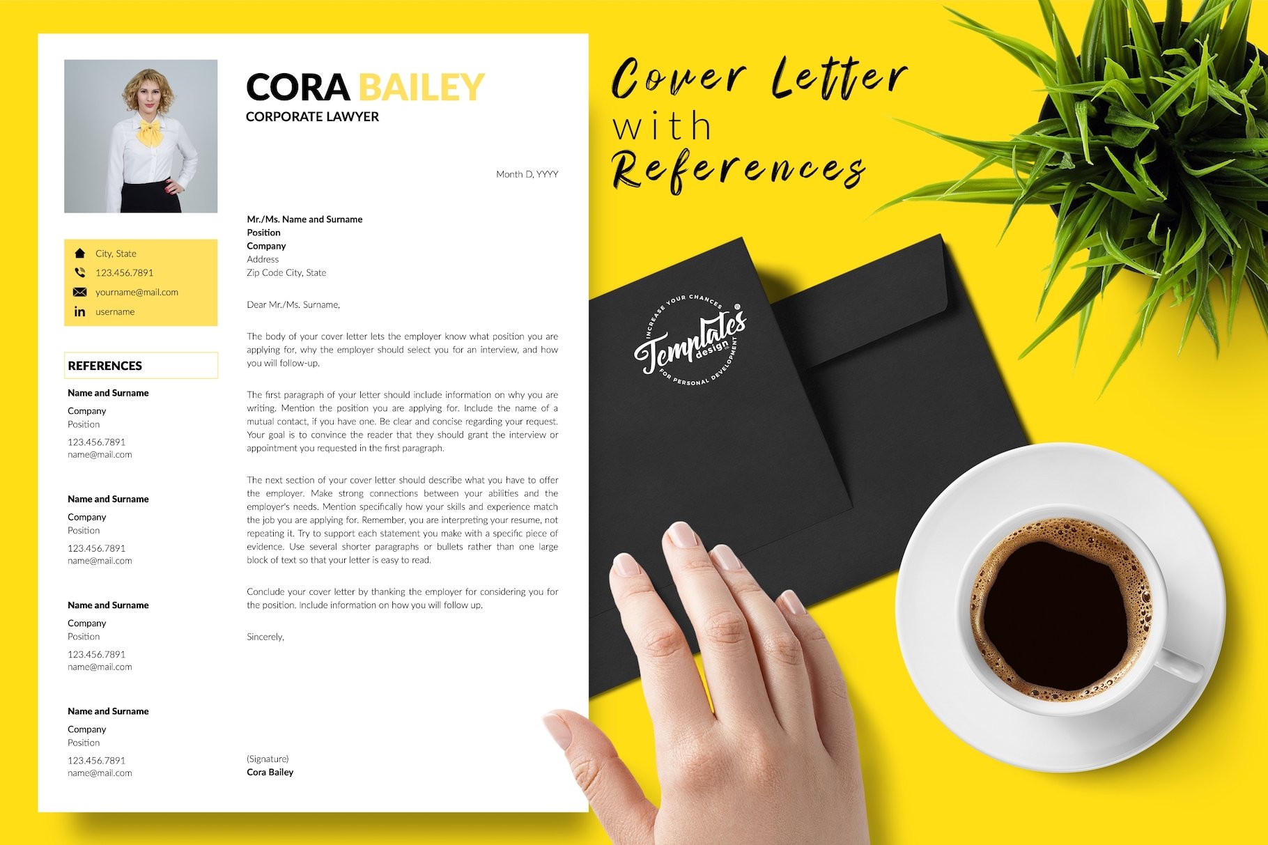 resume cv template cora bailey for creative market 07 cover letter with references 965