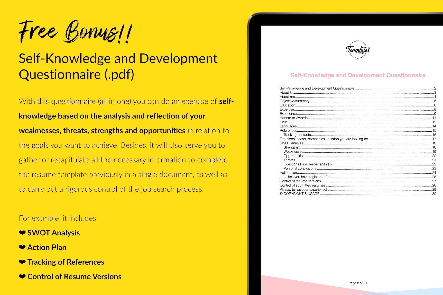 resume cv template cora bailey for creative market 12 self knowledge and development questionnaire 831