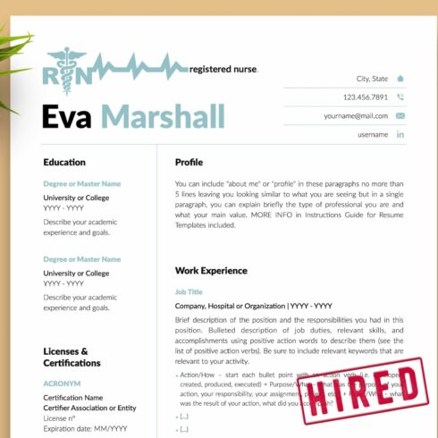 Nurse CV Design / Resume - Eva cover image.