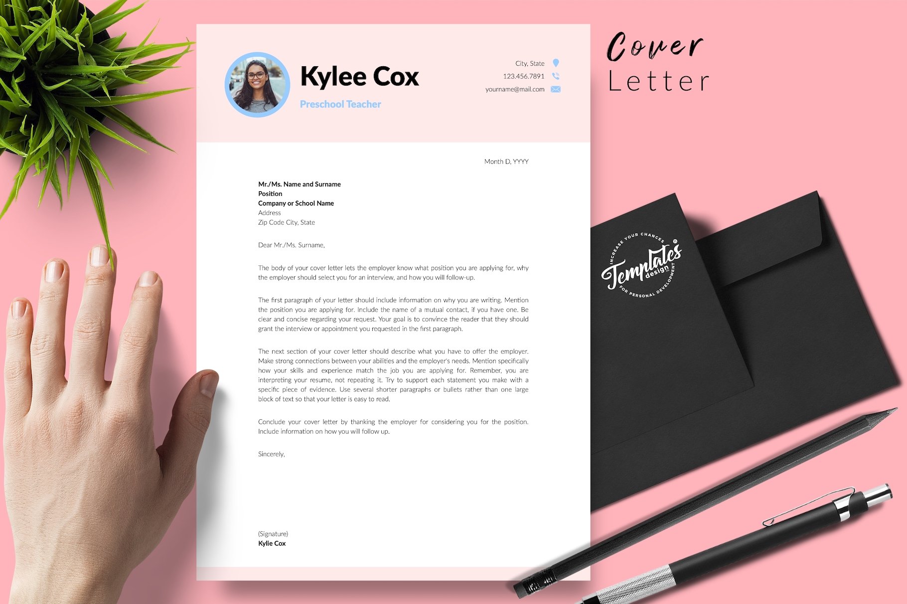 resume cv template kylie cox for creative market 05 cover letter 62