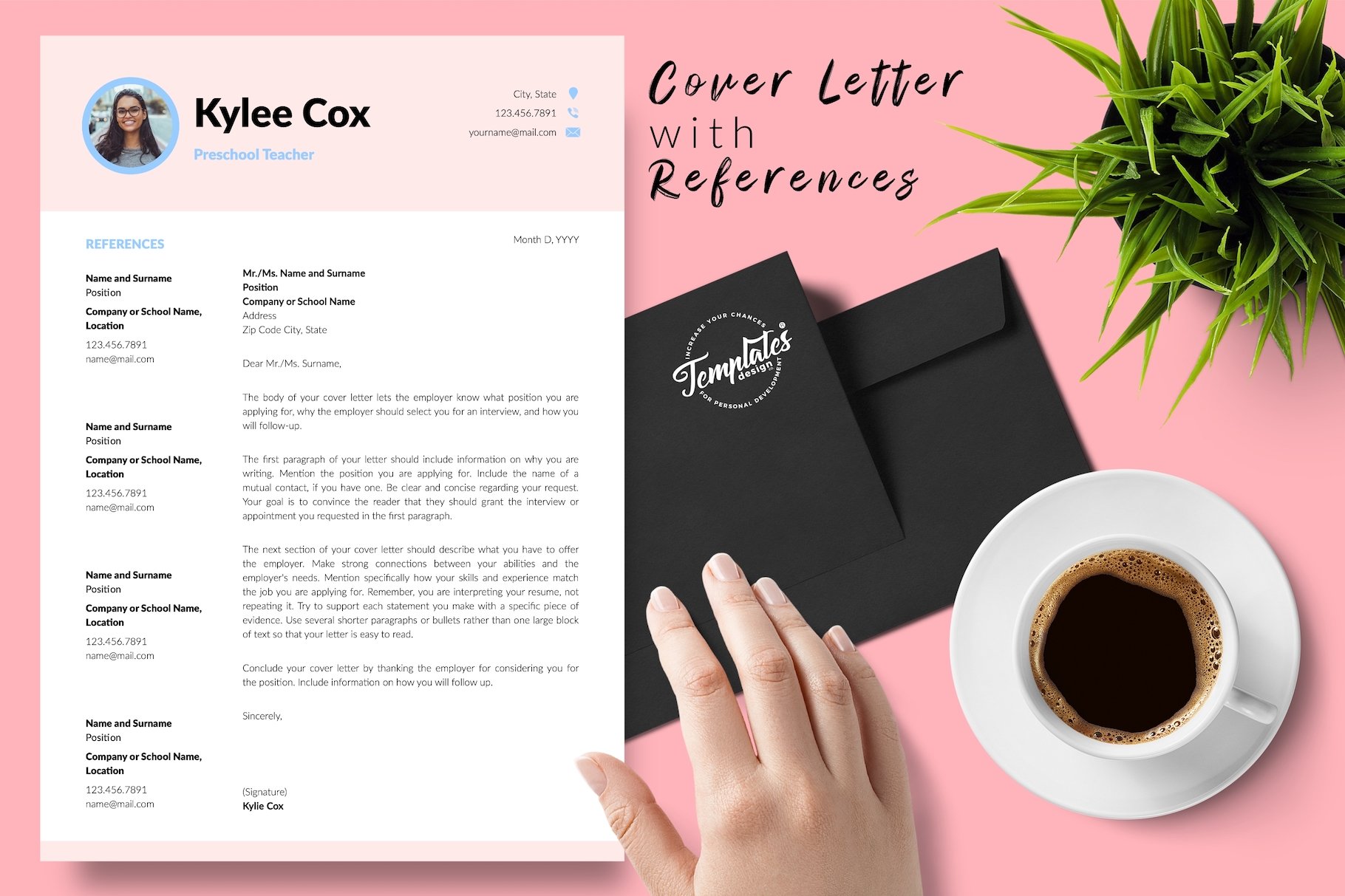 resume cv template kylie cox for creative market 07 cover letter with references 297