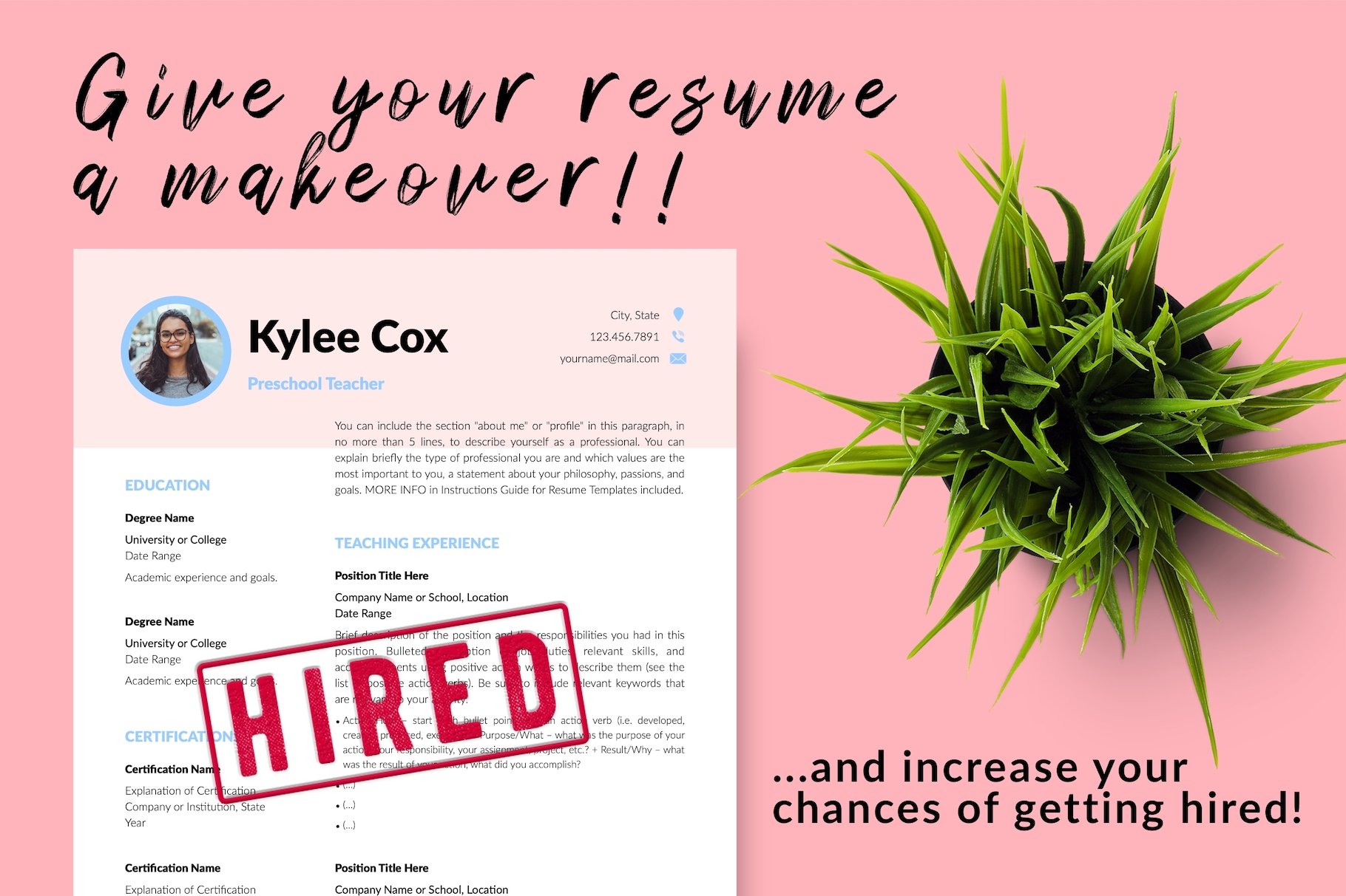 resume cv template kylie cox for creative market 16 give your resume a makeover 108