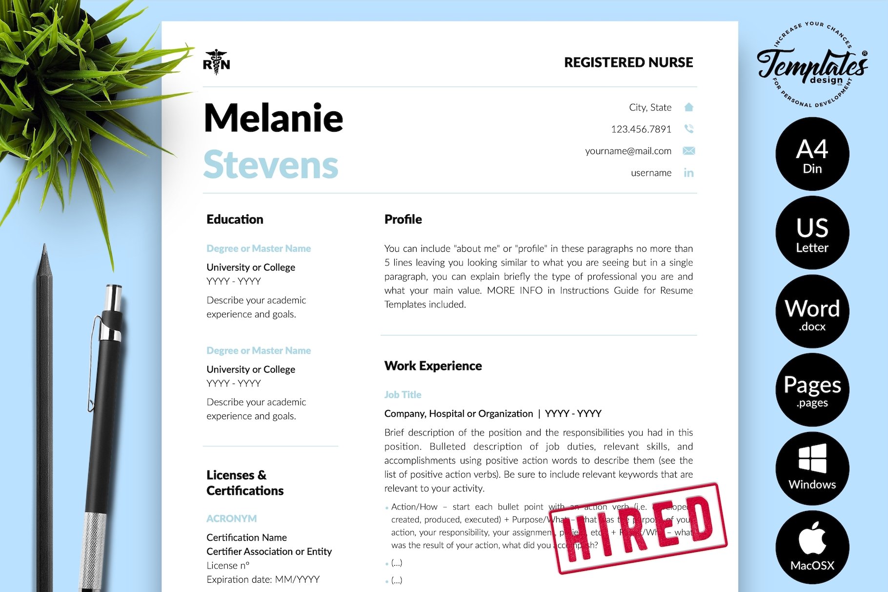 Nurse Resume Template / CV - Melanie cover image.