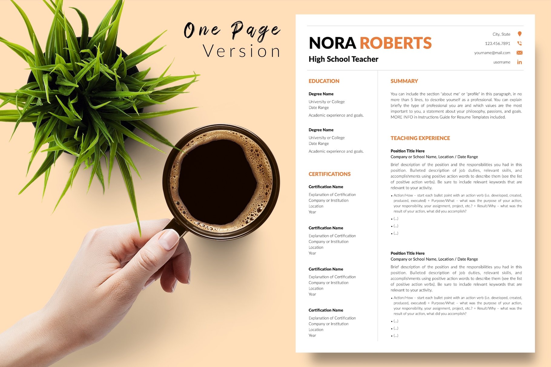 Teacher CV Bundle / Resume - Nora preview image.