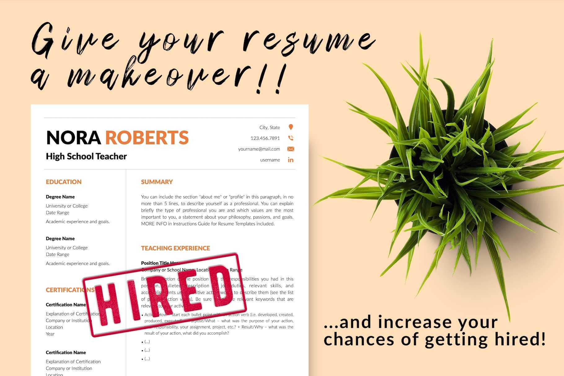 resume cv template nora roberts for creative market 16 give your resume a makeover 362