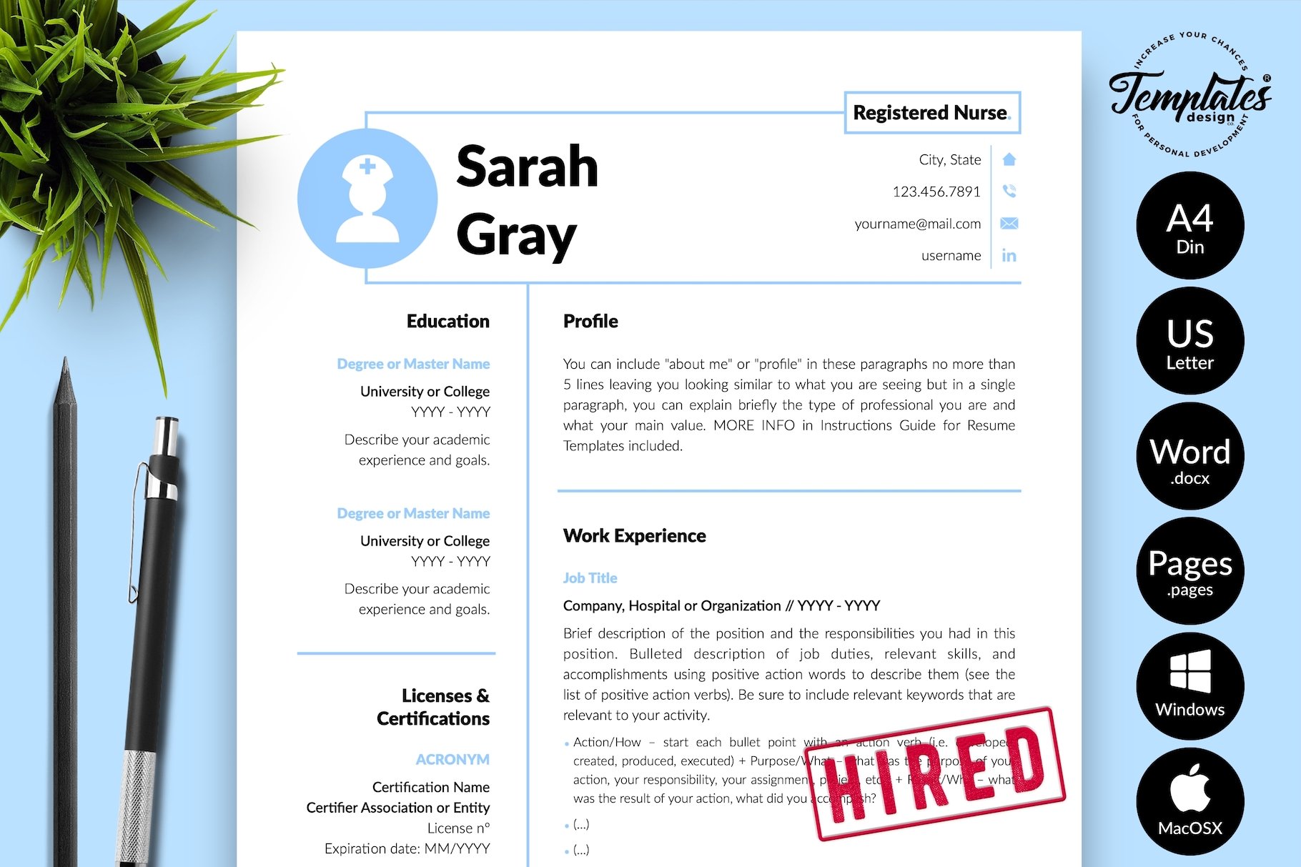Nurse CV Bundle / Resume - Sarah cover image.