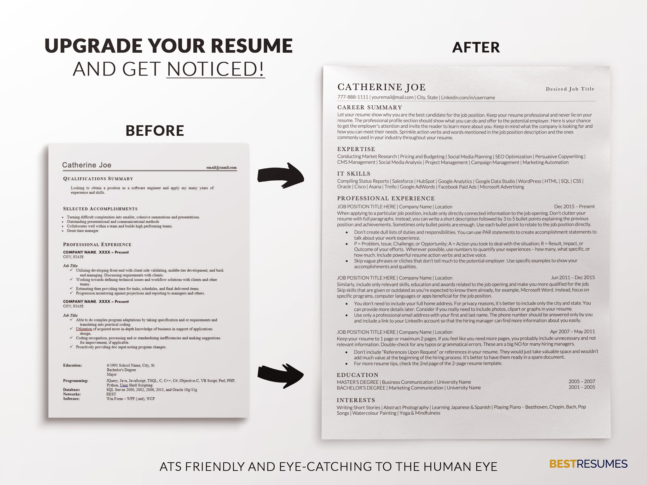 resume for pages resume transformation catherine joe 191