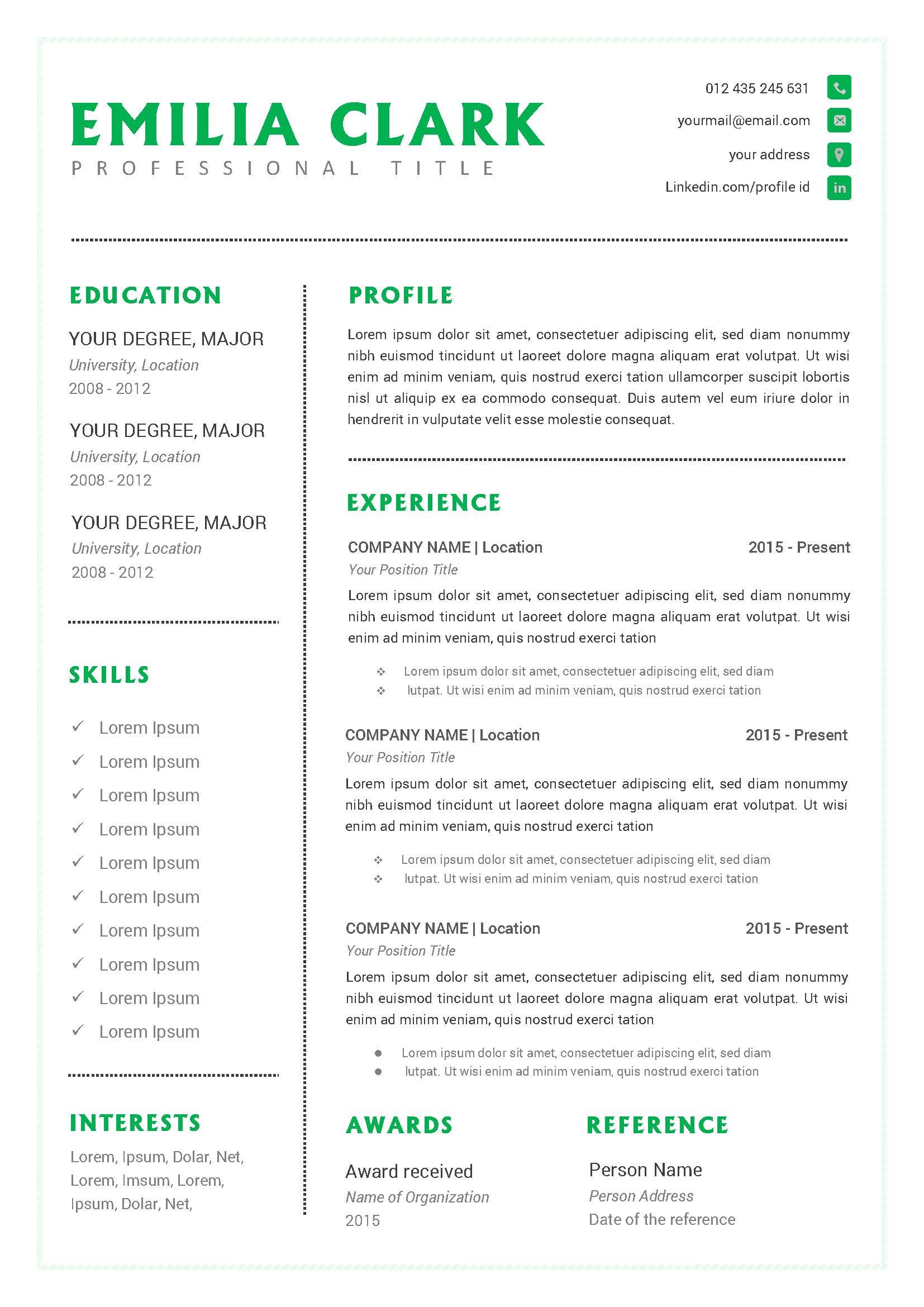 resume green 662