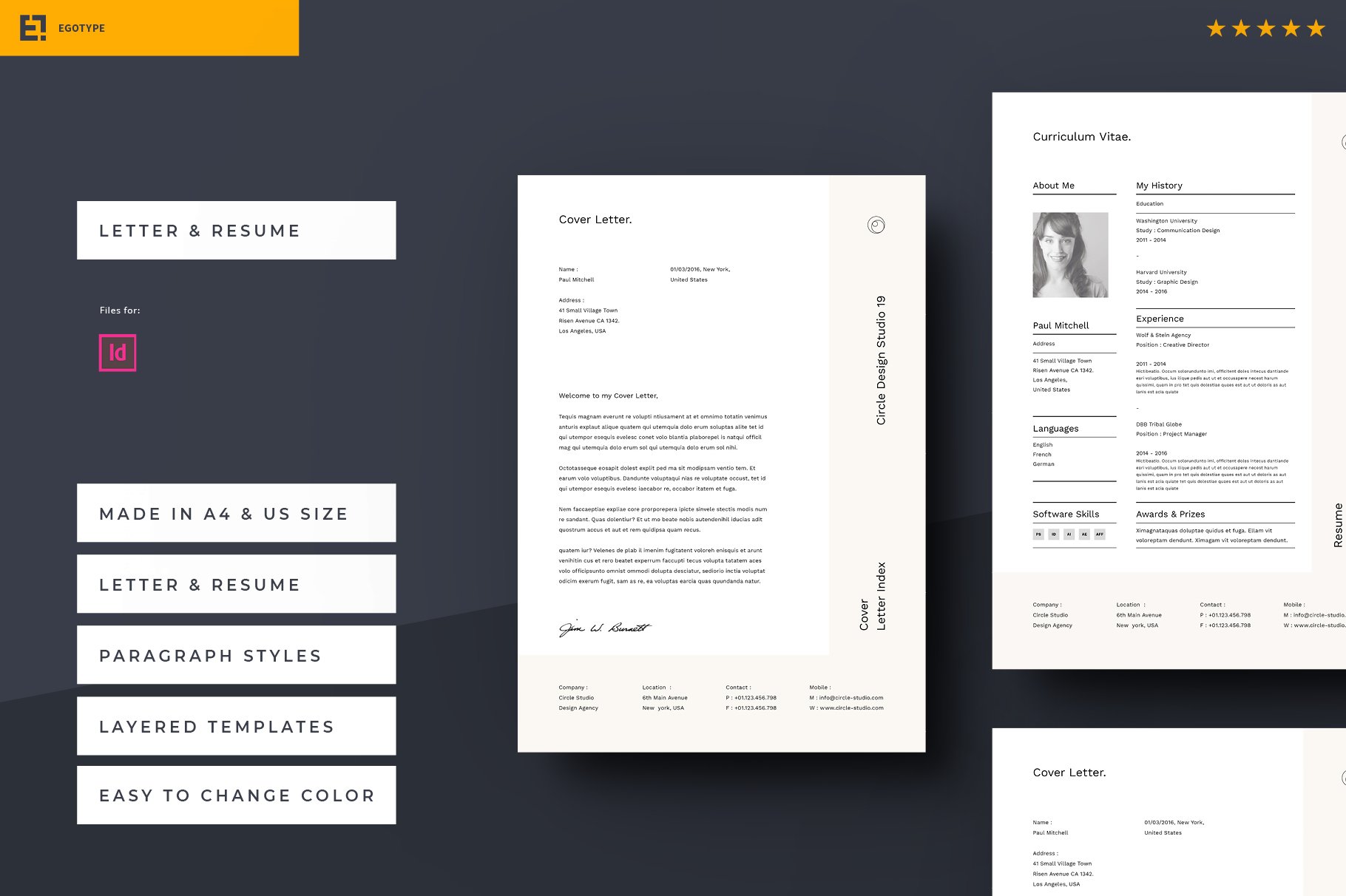 resume letter egotype design template 11 478