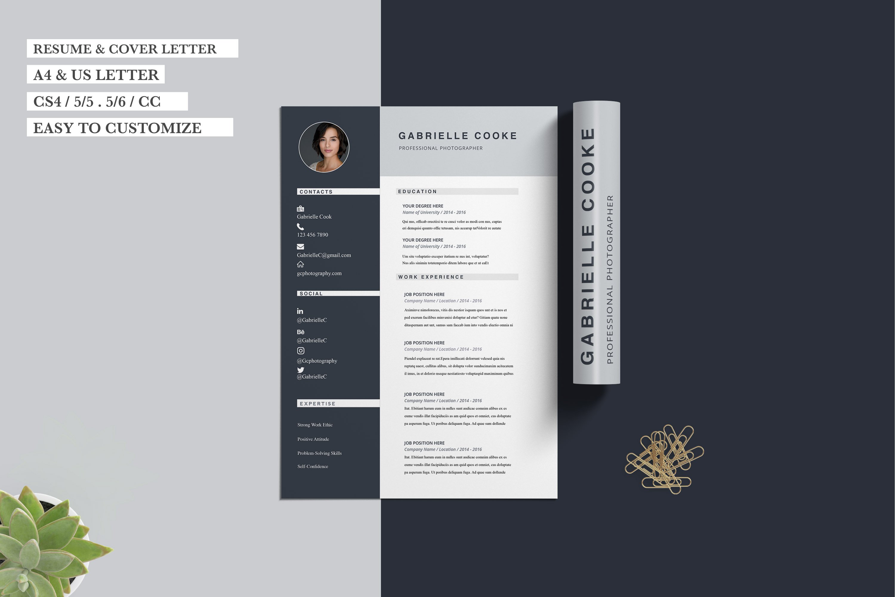 Resume/CV Template | Gabrielle Cooke preview image.