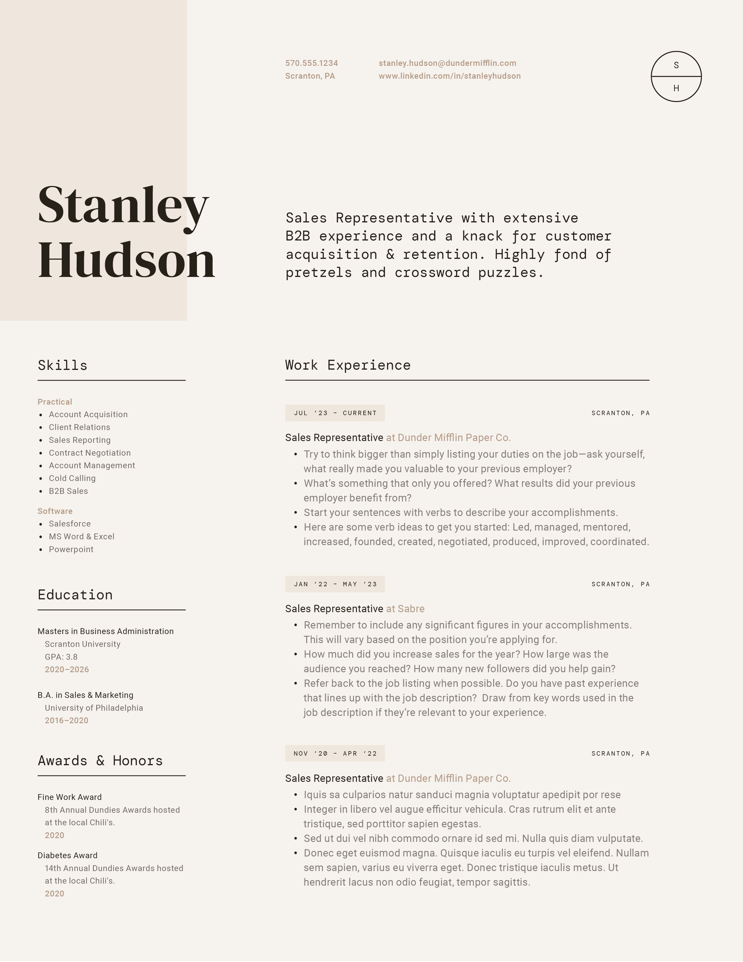 resume more profesh stanley hudson 1 981