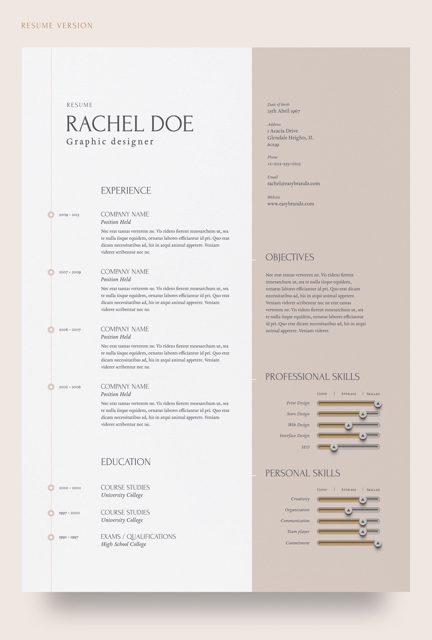 Resume & Portfolio Template preview image.