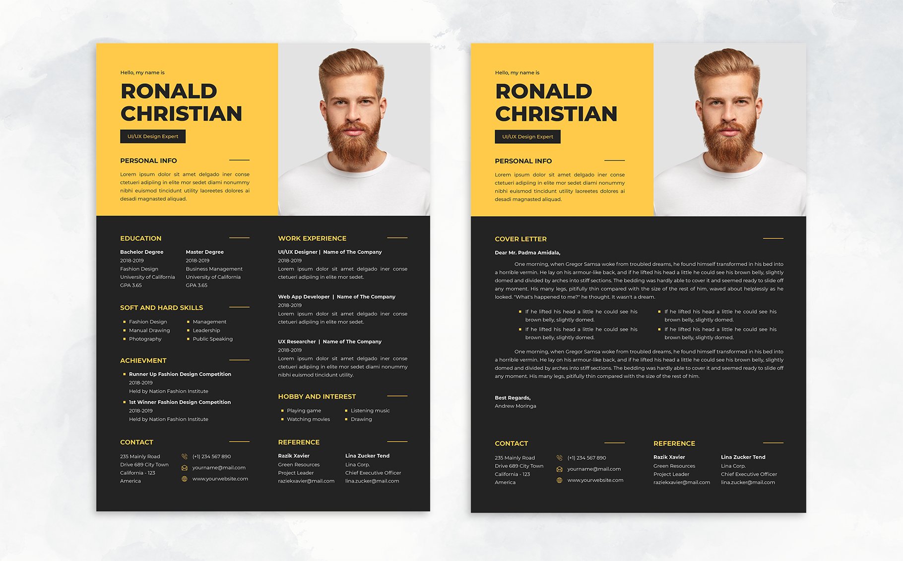 CV Resume Template preview image.