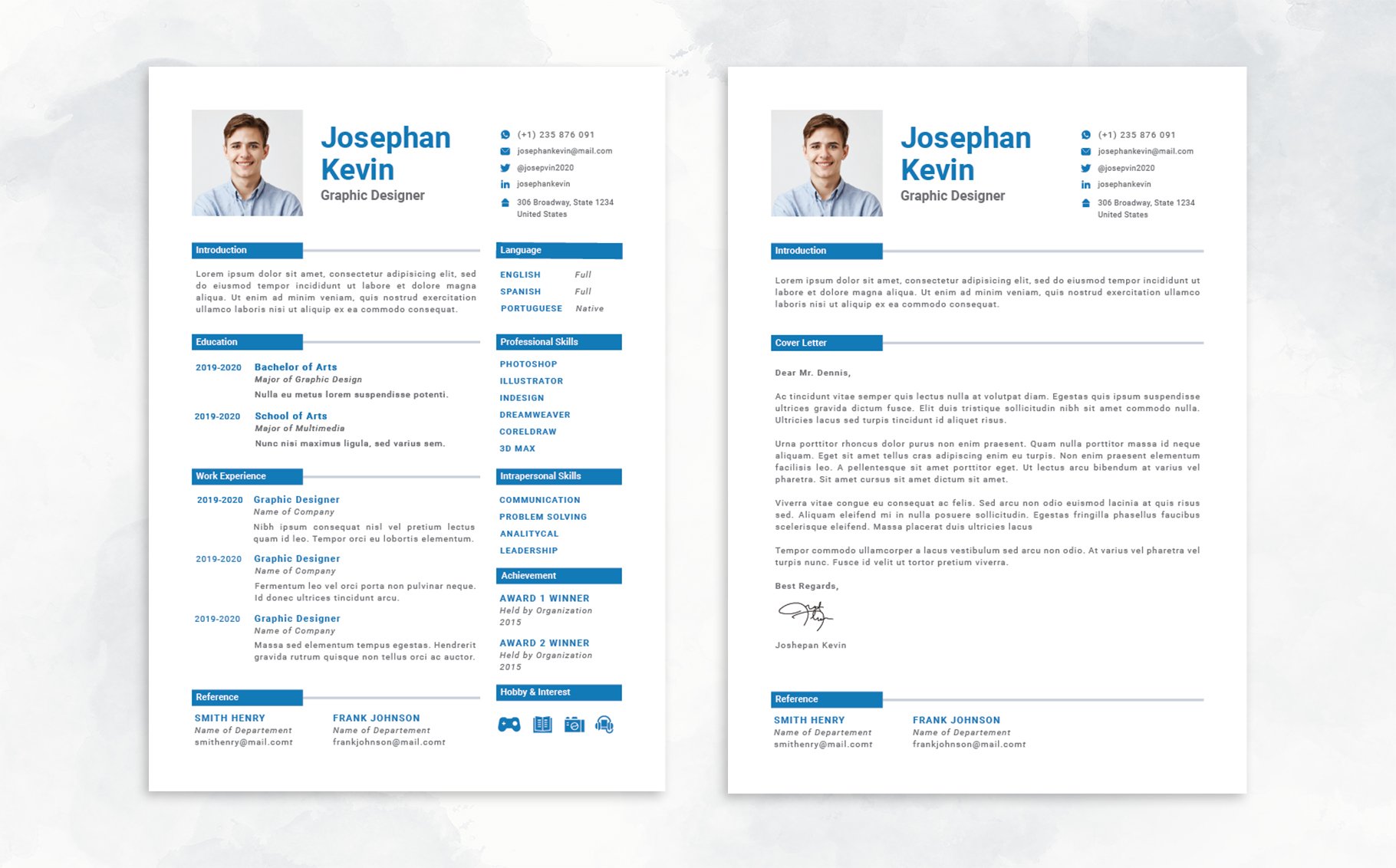 CV Resume Template preview image.