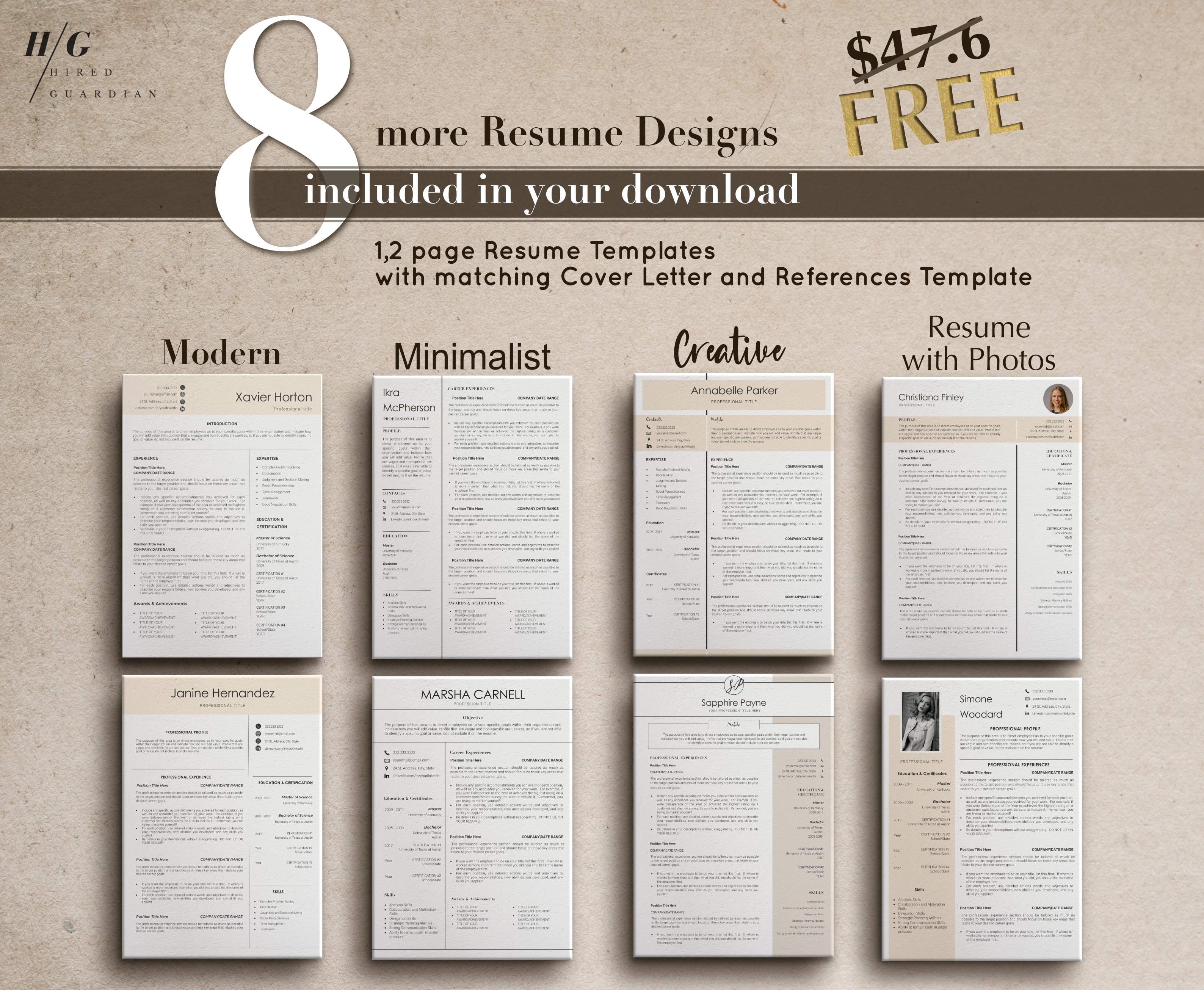 SALE! Resume Template Bundle preview image.