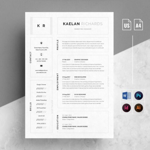 Resume Template Word | Clean Resume cover image.