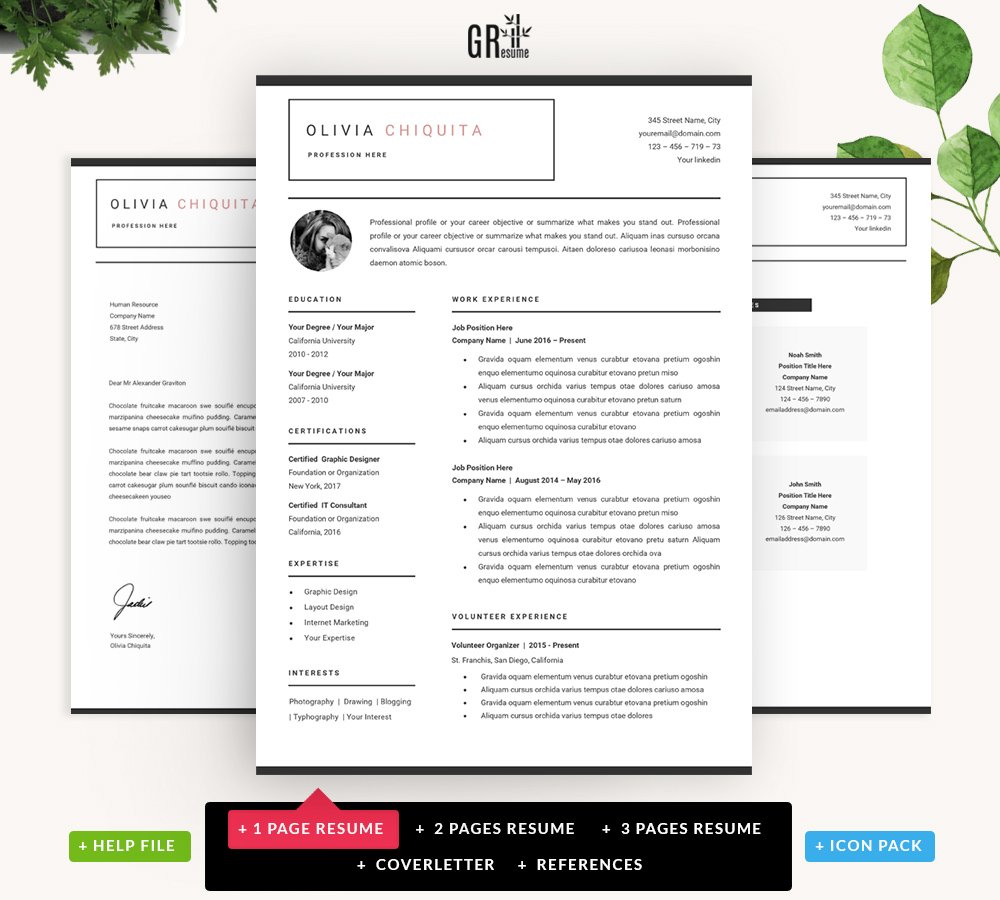 Modern Resume Template and CV preview image.