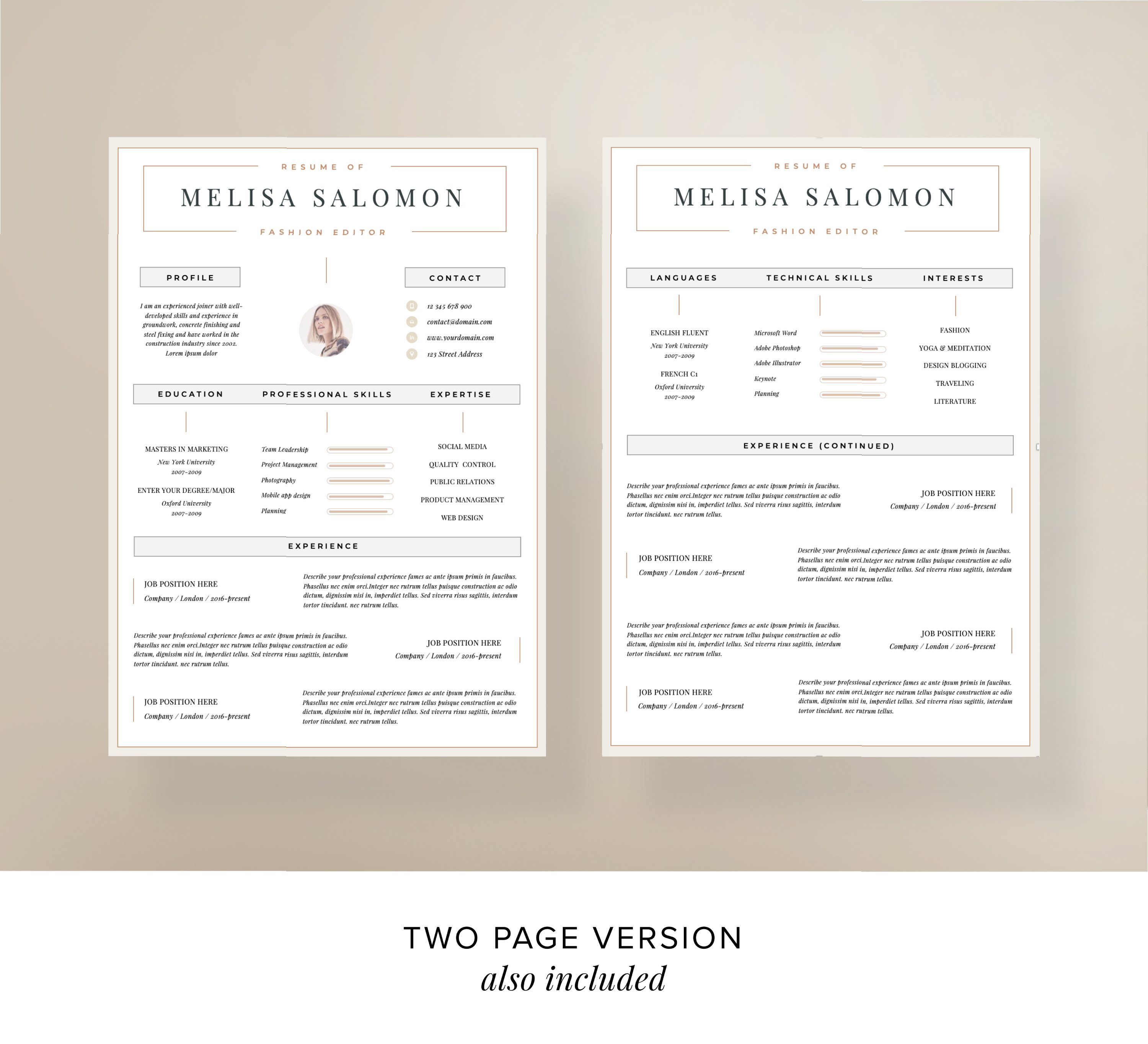 resume template 2page 584