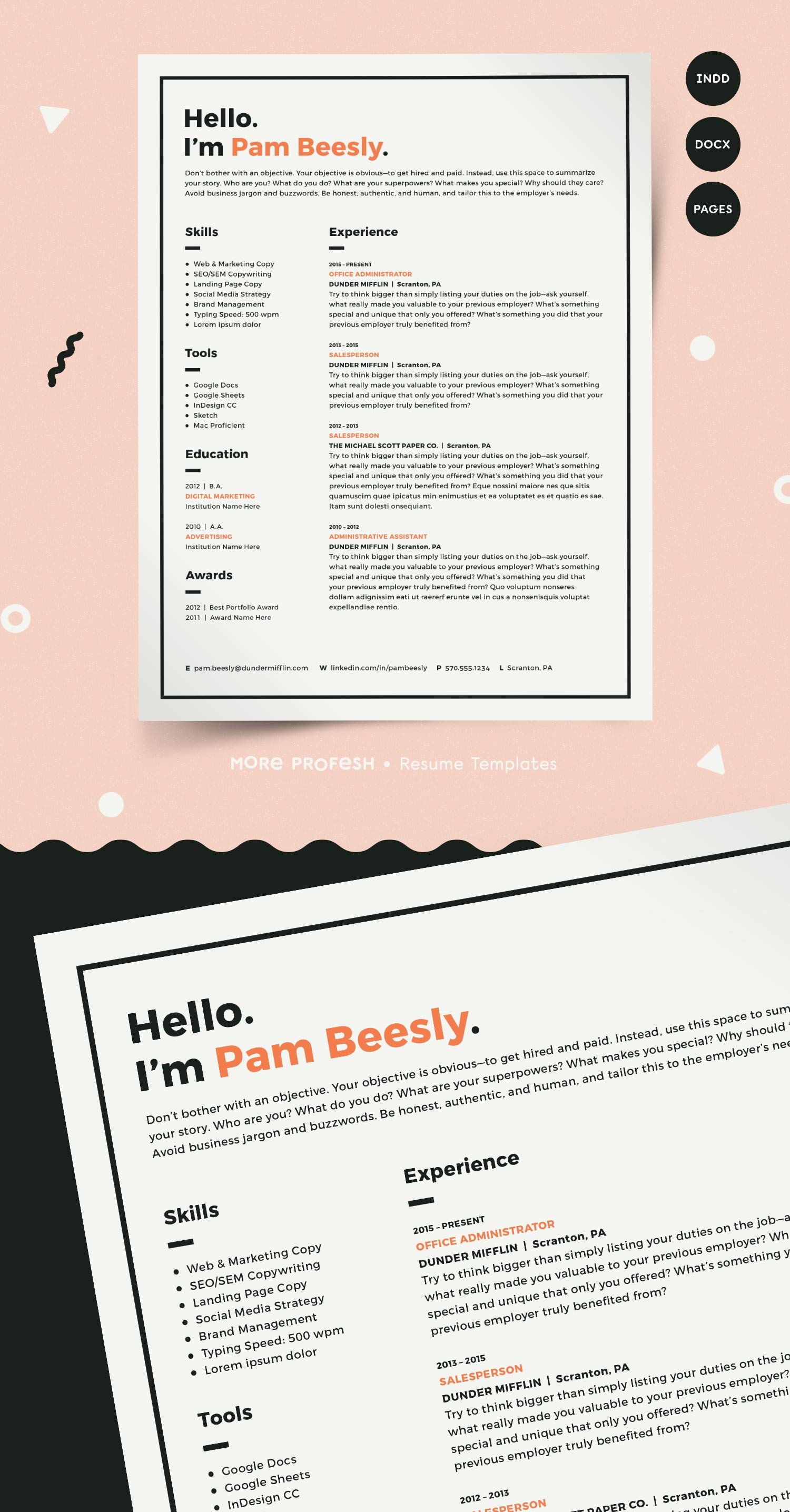 2 Page Resume Template / CV Template cover image.