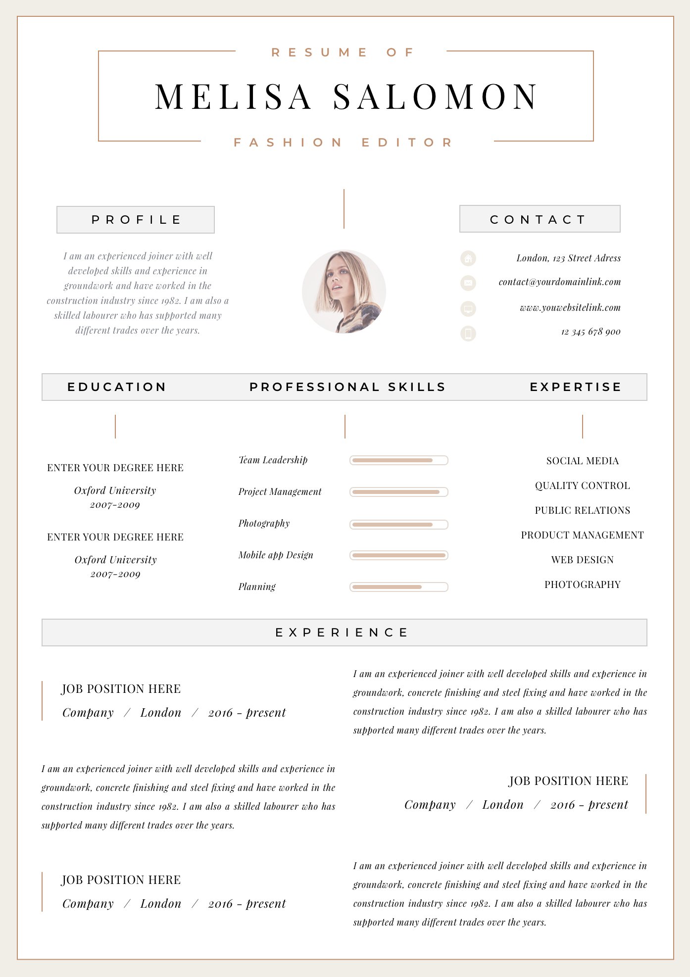 resume template cv template modern resume professional resume 193