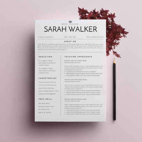 Resume / CV Teacher Edition - 2 cover image.