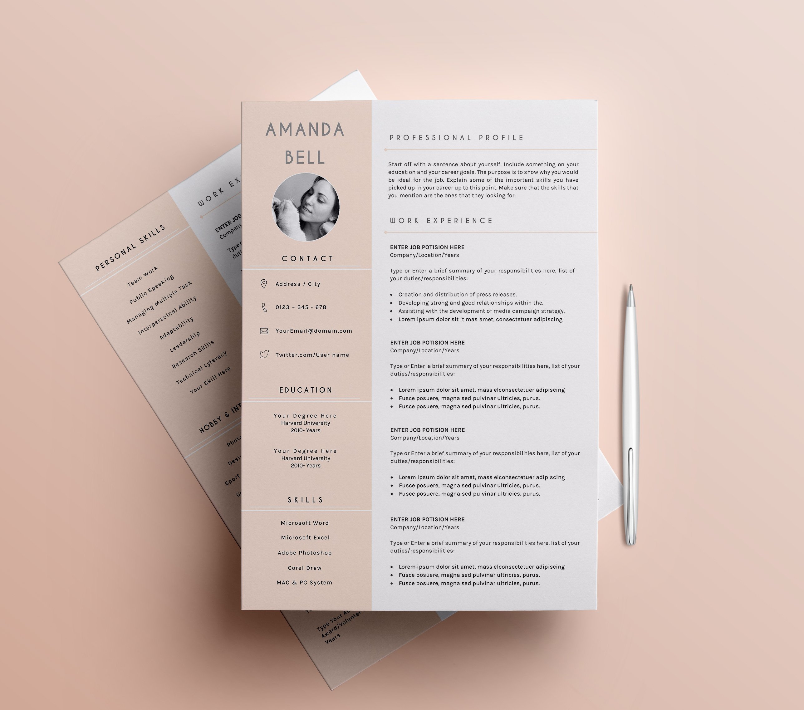 Professional Resume / CV Template-3 cover image.