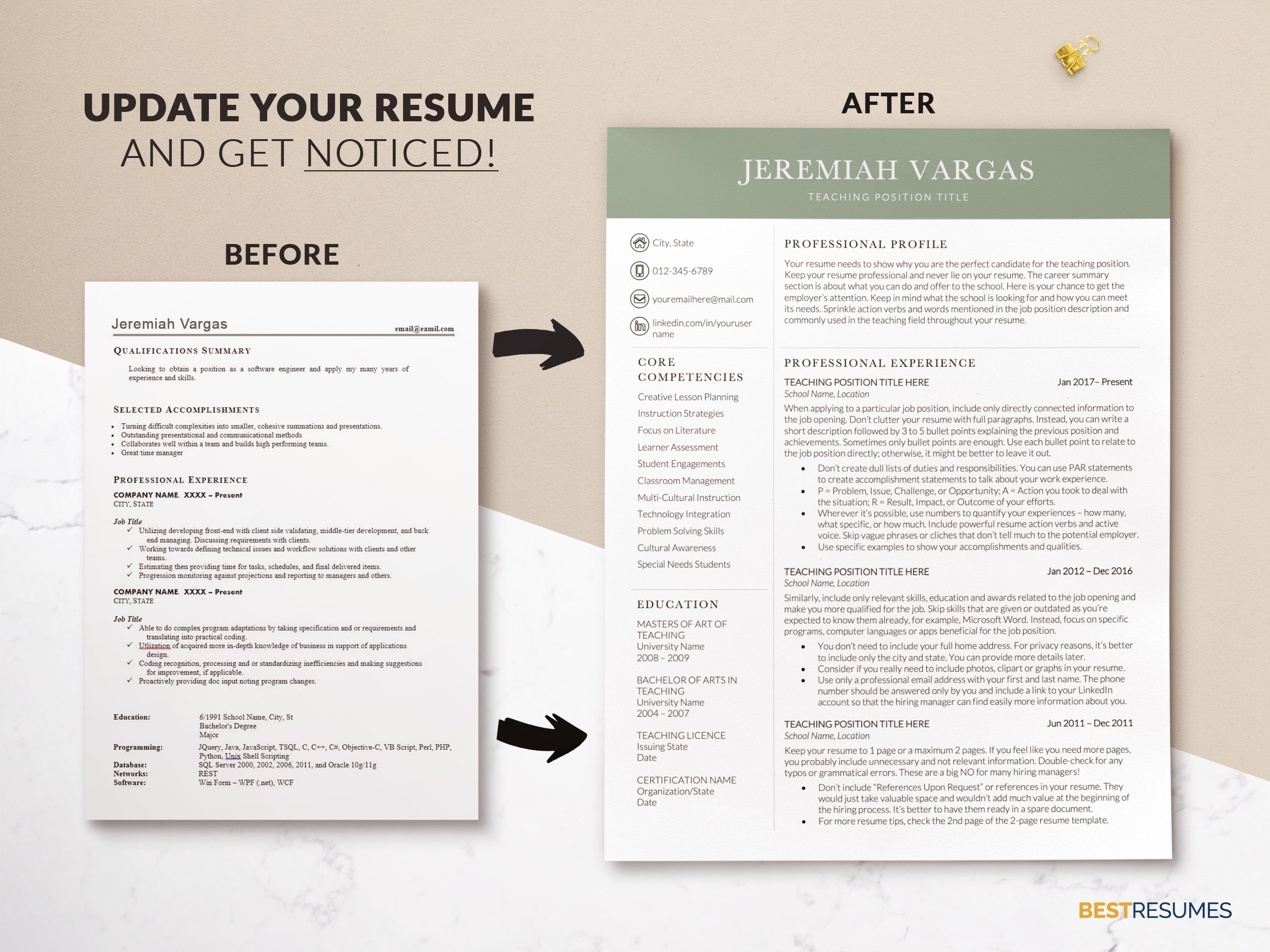 resume template for teachers update your resume jeremiah vargas 562