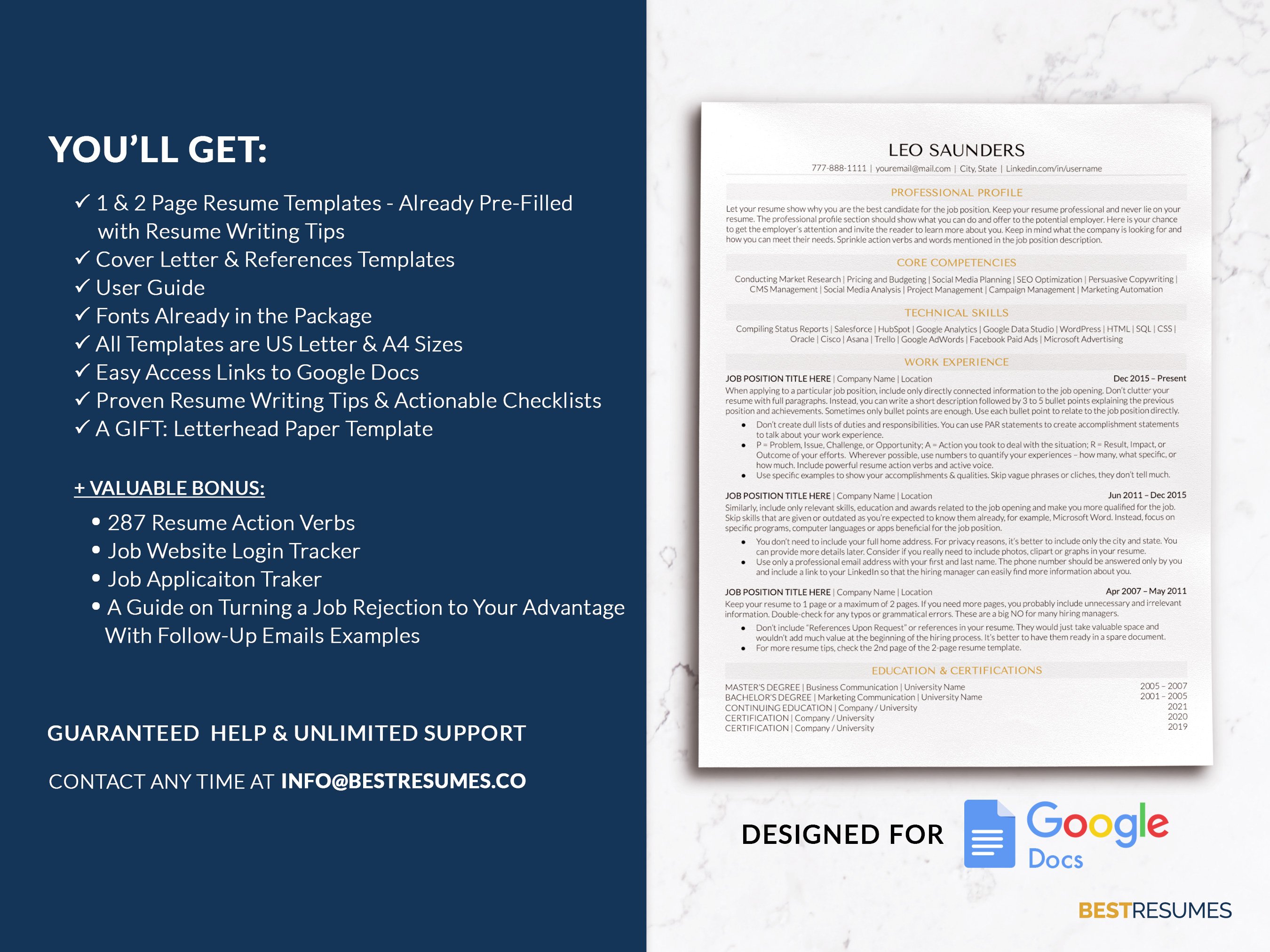 resume template google docs compact resume package leo saunder 882