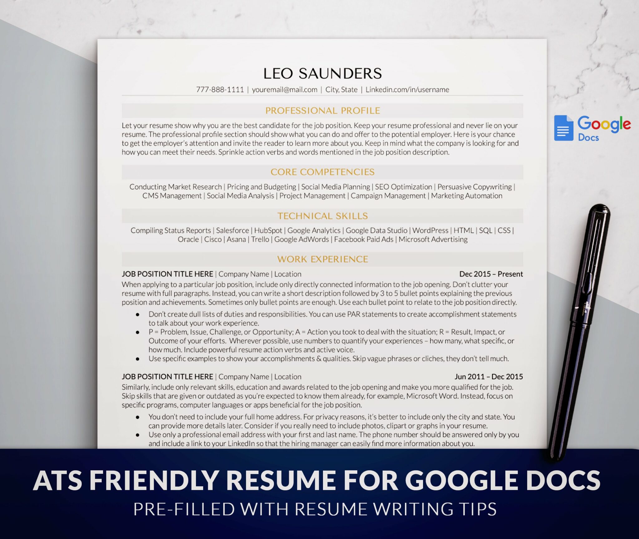 Modern Resume Template Google Docs - Resume Template Google Docs Cover Resume Leo Saunder 683 2048x1728 
