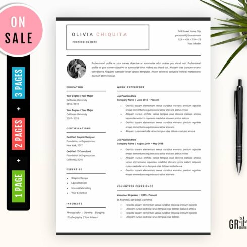 Modern Resume Template and CV cover image.