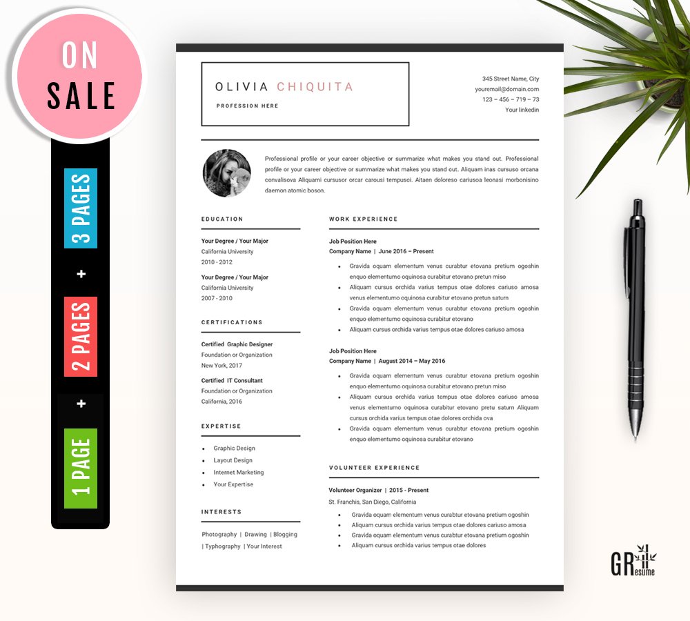 Modern Resume Template and CV cover image.