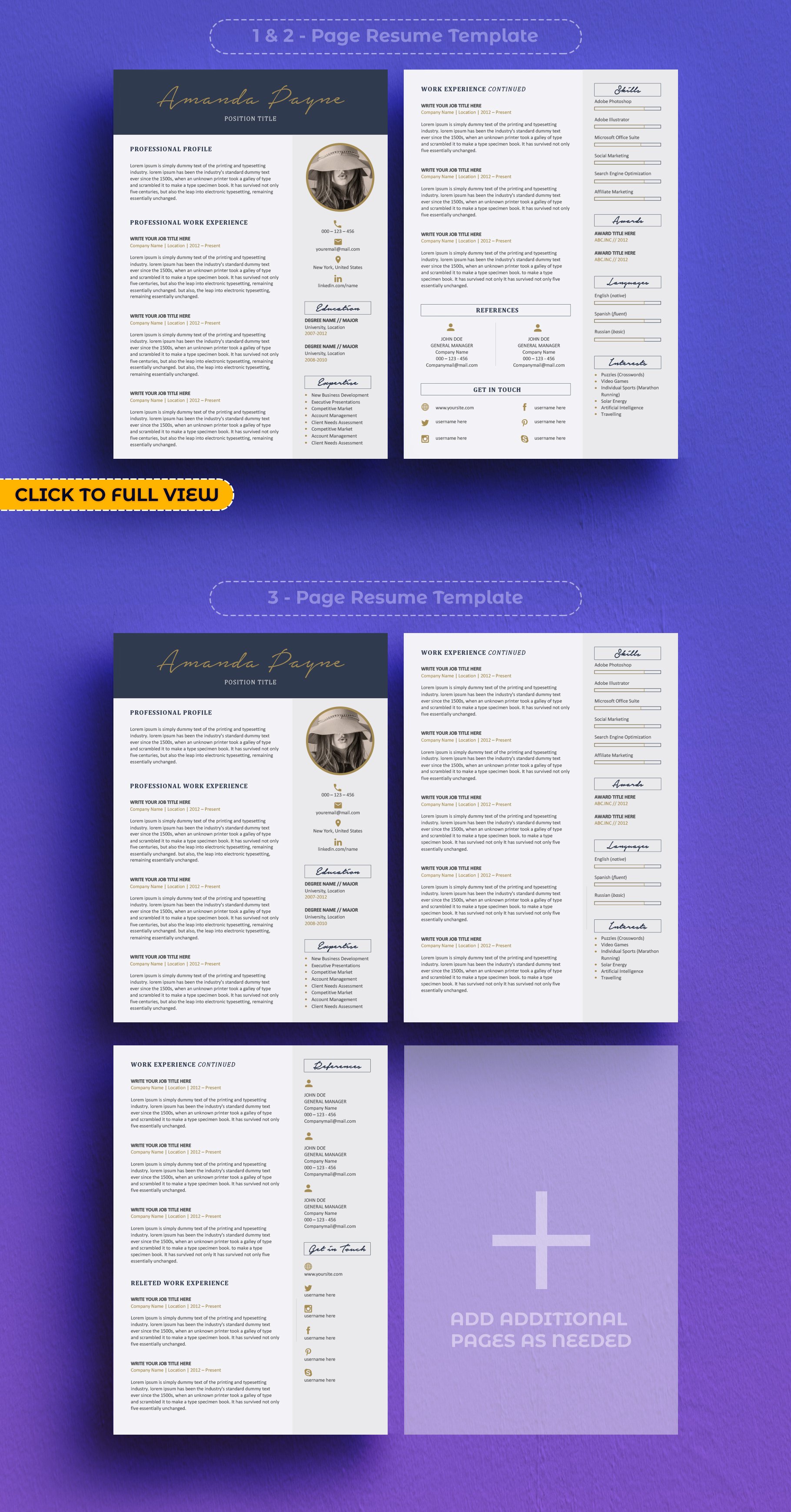 resume template on word 424