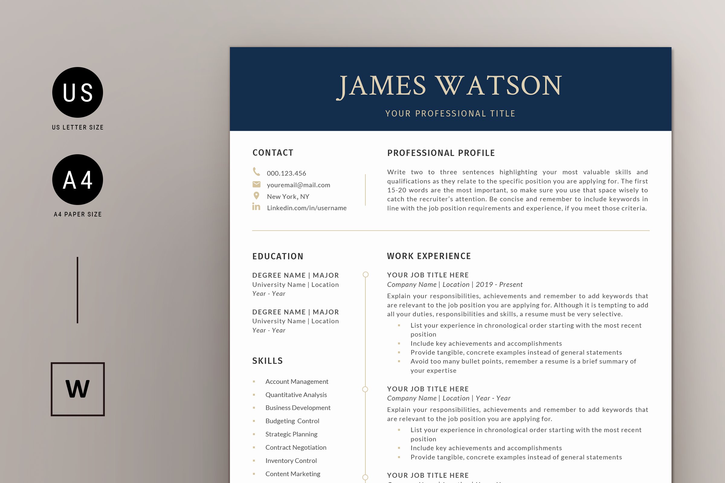 Executive Resume & Cover Letter Word cover image.