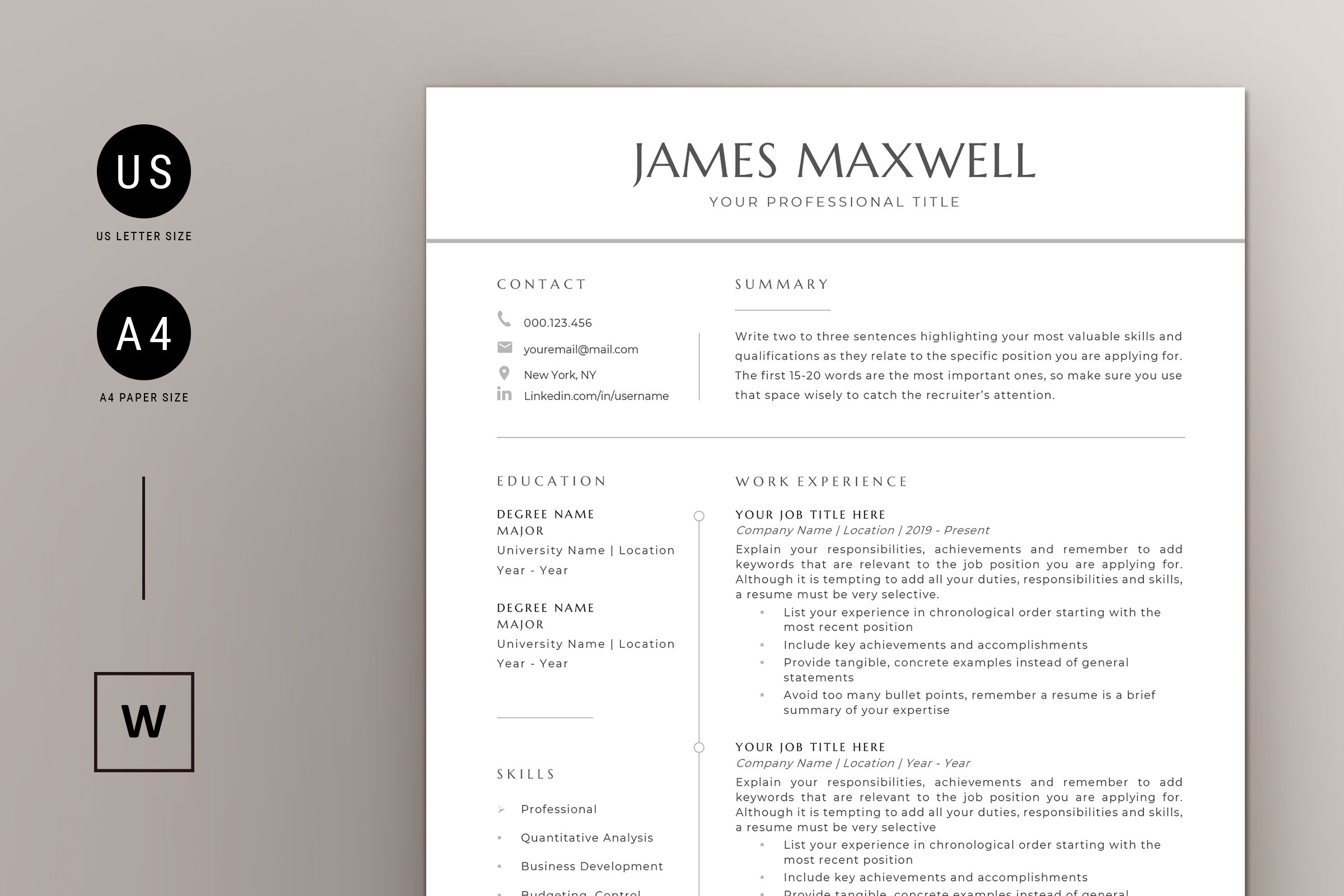 Executive Resume & Cover Letter Word cover image.