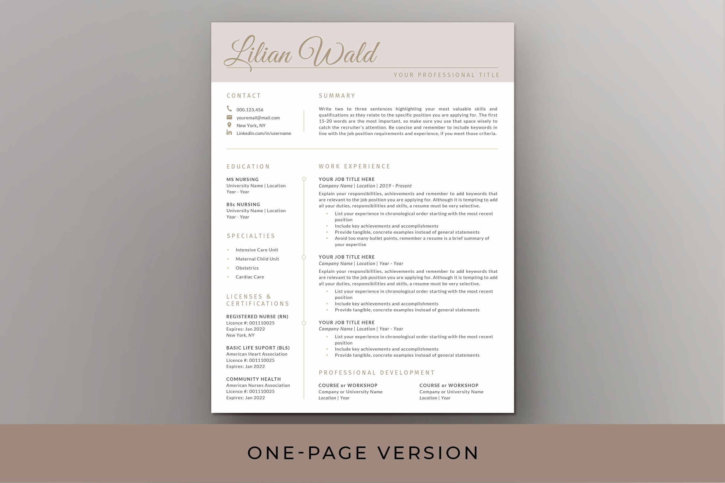 Nurse Resume & Cover Letter - Word preview image.