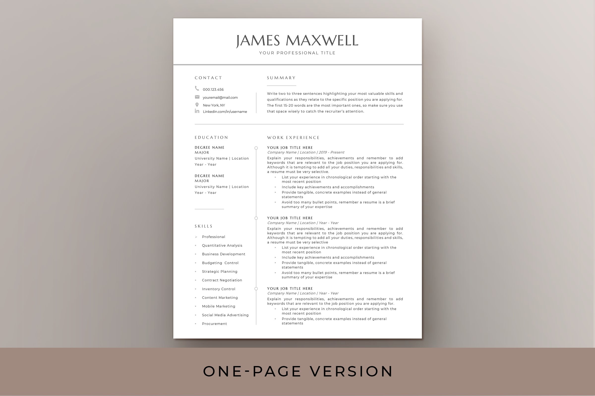 Executive Resume & Cover Letter Word preview image.