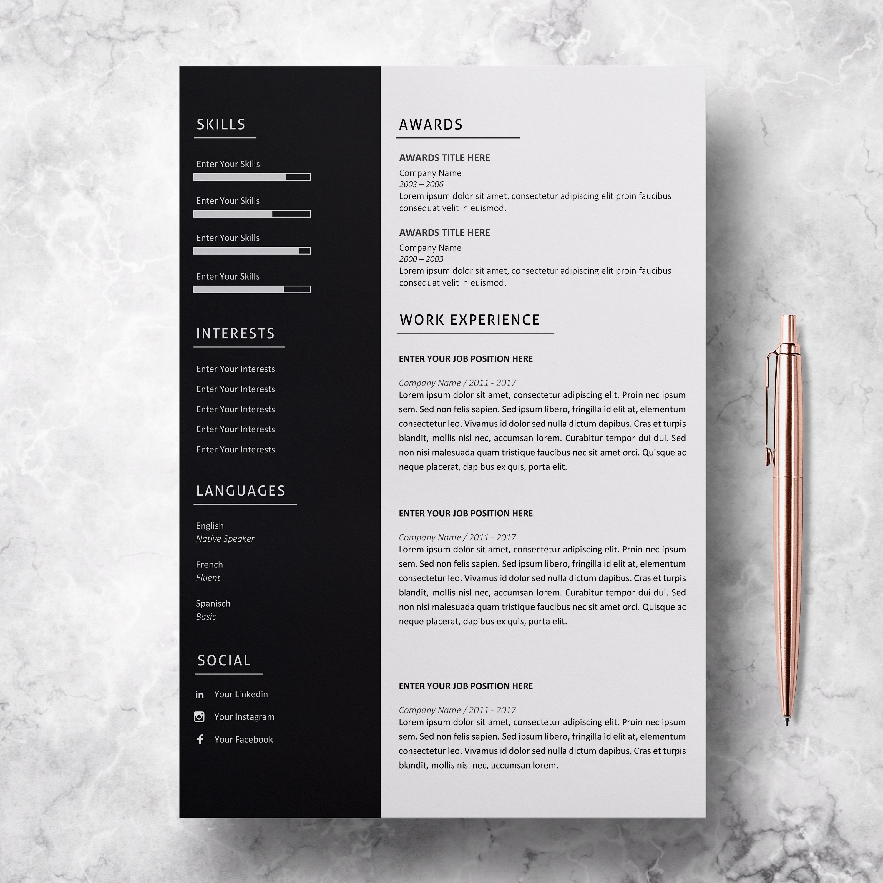 Resume | CV Template + Cover Letter preview image.