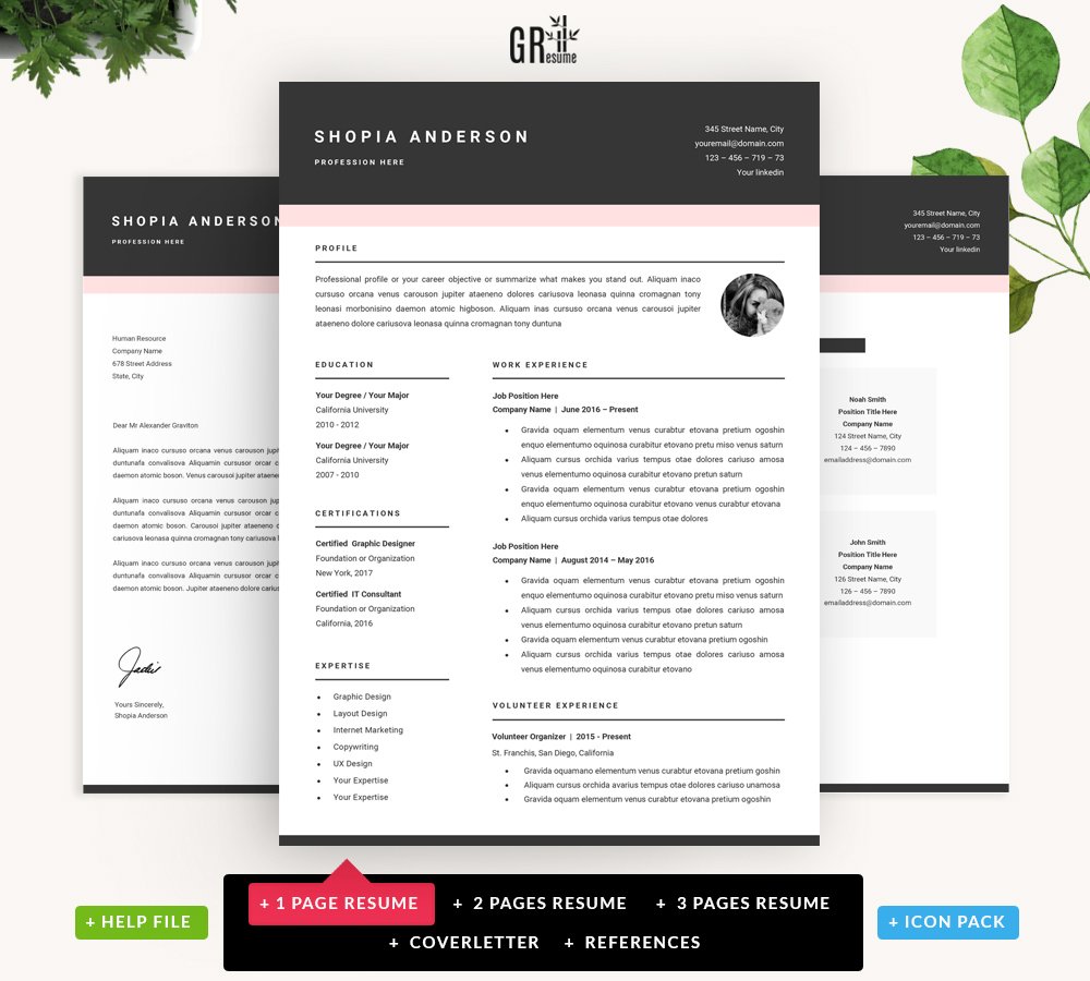 SALE Resume Template for MS Word preview image.
