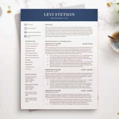 Clean Modern Resume Template Word cover image.