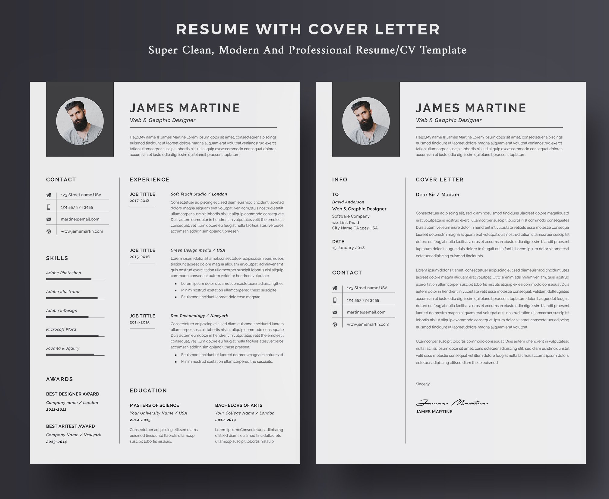 Resume Template Word | CV preview image.