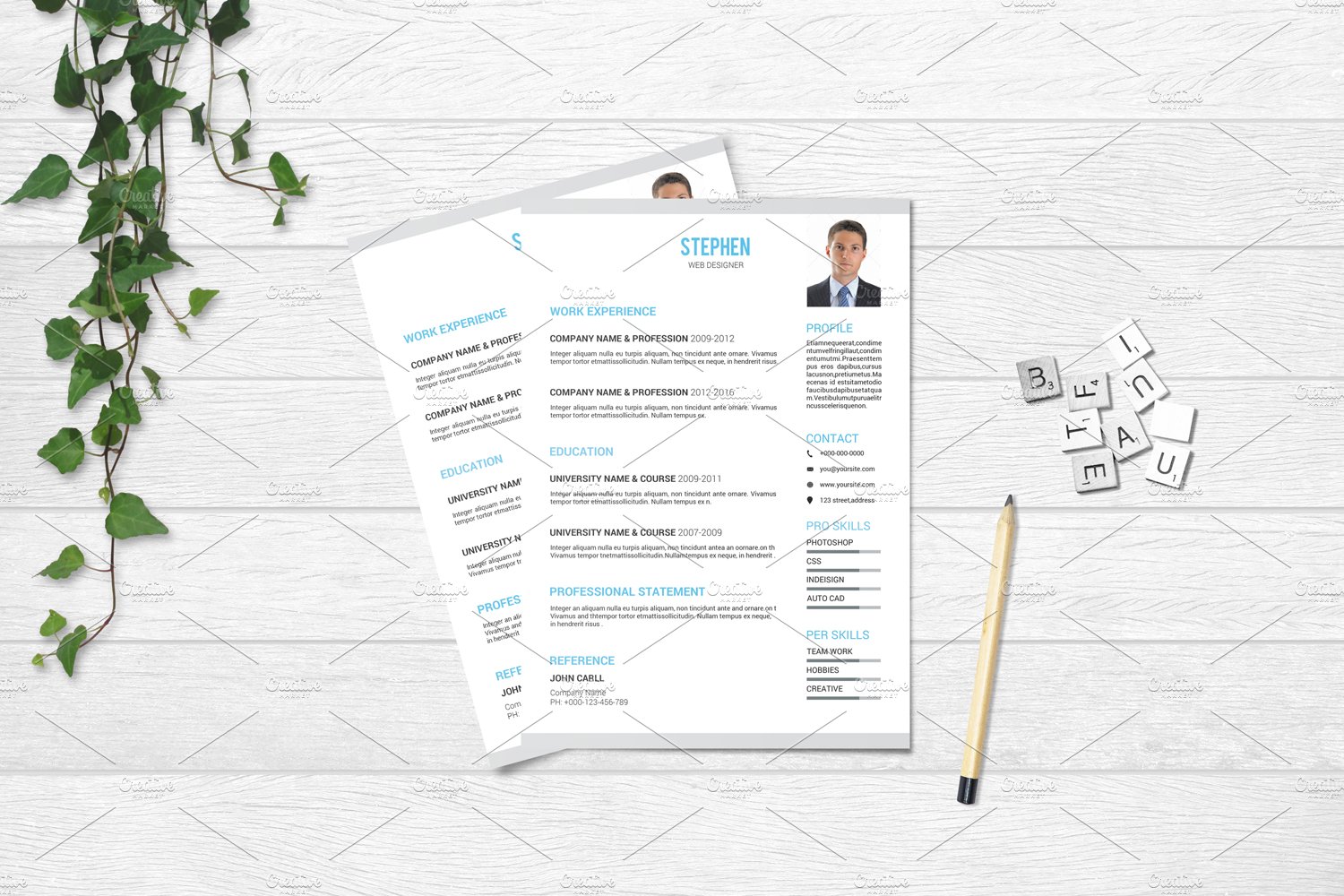 Clean Resume Template - V43 cover image.