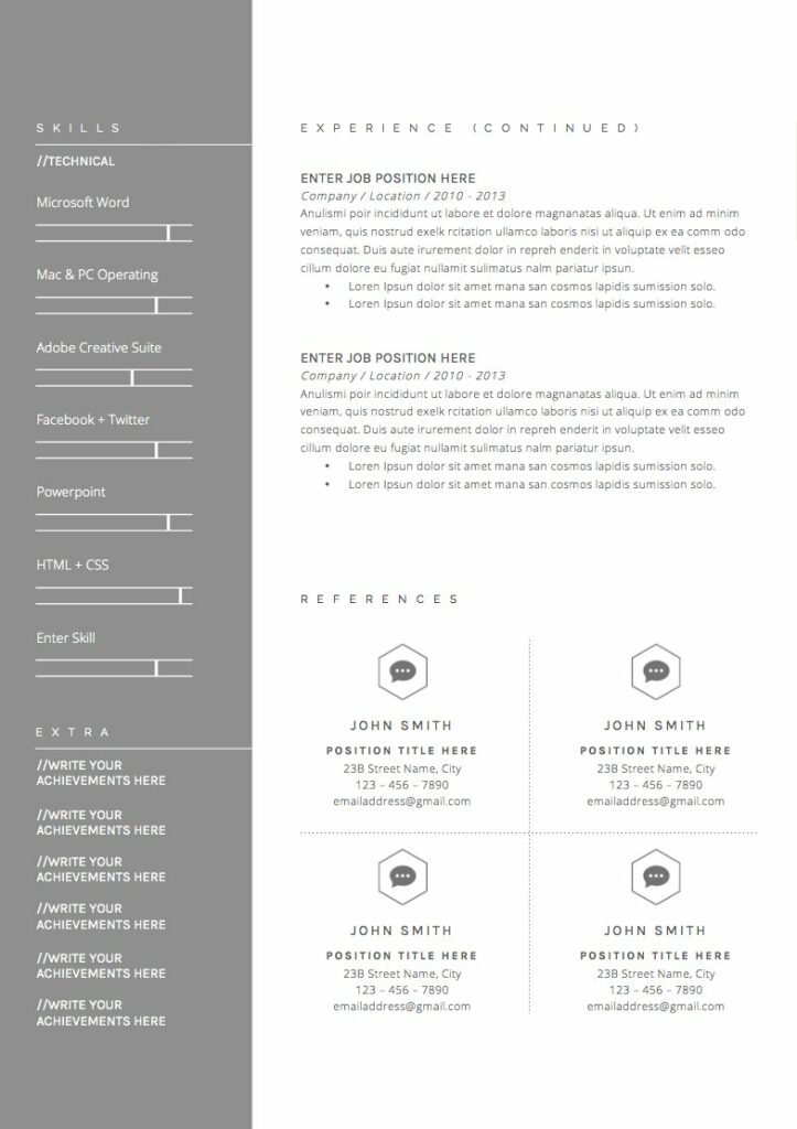Resume Example 04 Resume Template 4 pages | Minerva – MasterBundles